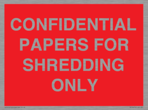 CONFIDENTIAL PAPERS FOR SHREDDING ONLY